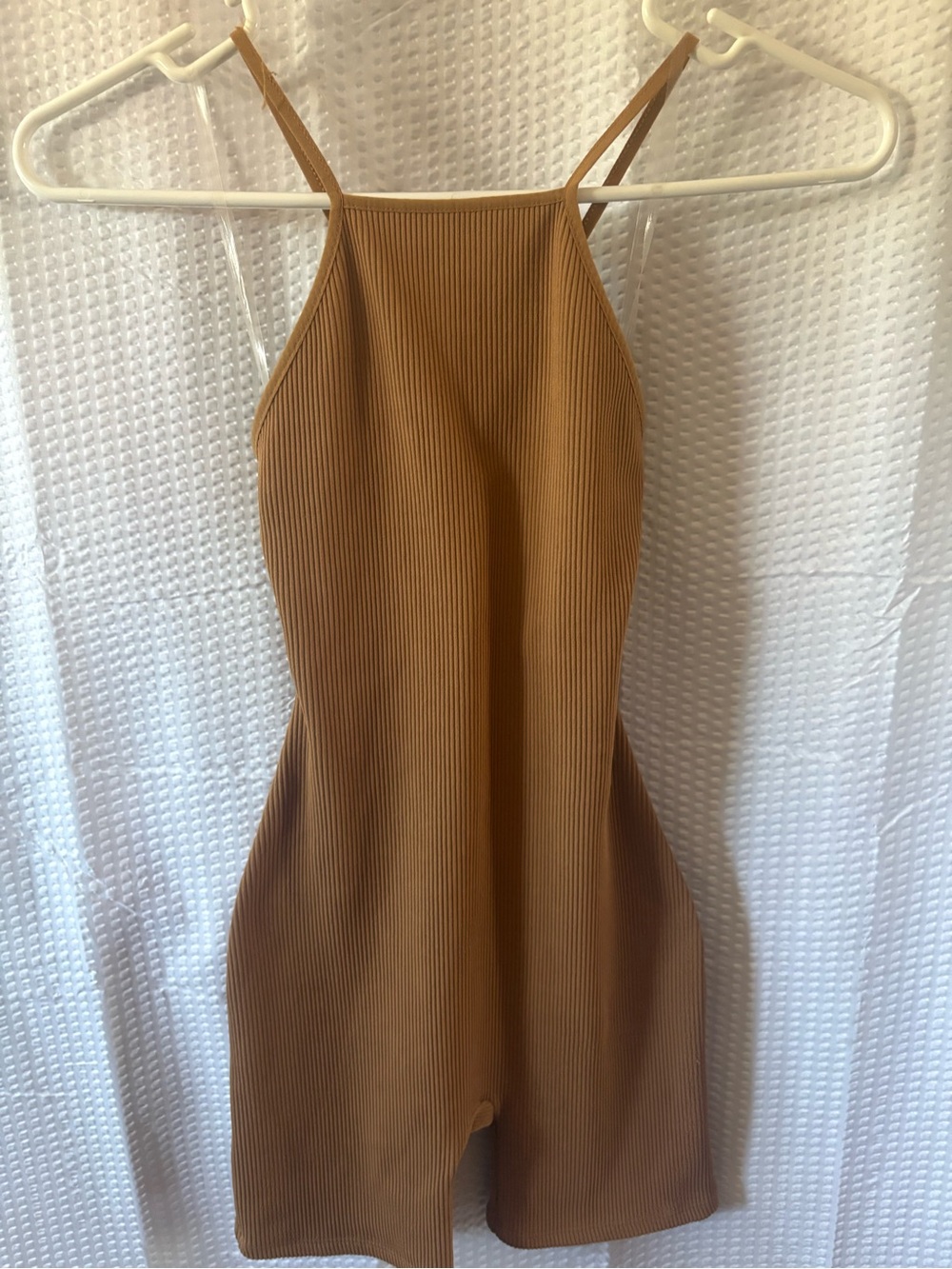 wild fable Camel Halter Ribbed Romper